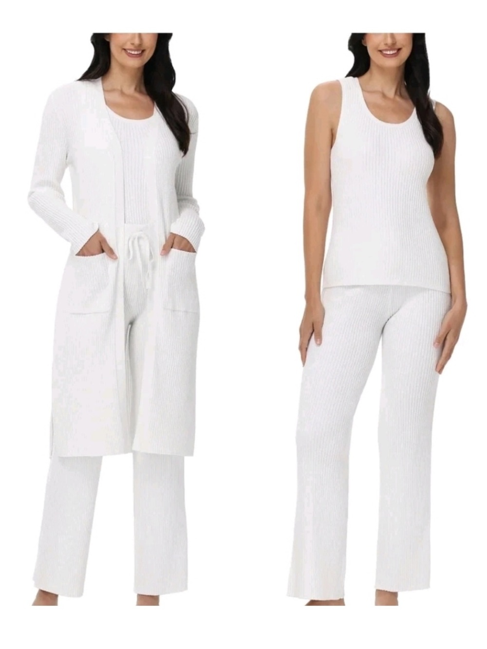 NWT 525 America Women's Cream Ribbed Loungewear Set